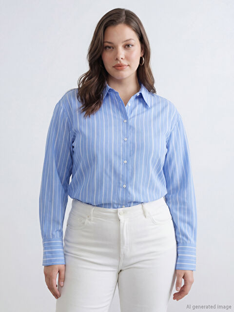 LCW STUDIO Striped Women's Shirt - S6JB74Z8-LEN