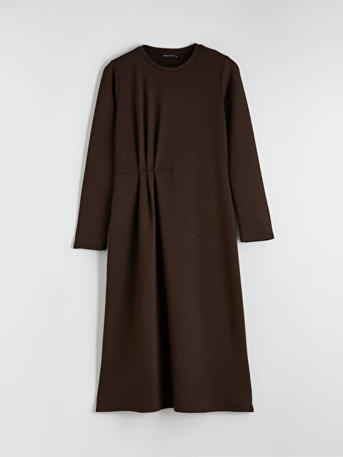 LCWAIKIKI Classic Bisiklet Yaka Büzgülü Elbise - S6JC06Z8-HDT