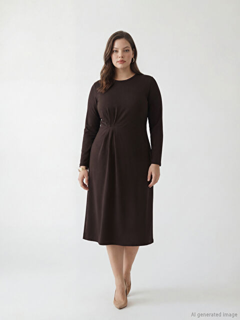 LCW EVERYDAY Bisiklet Yaka Büzgülü Elbise