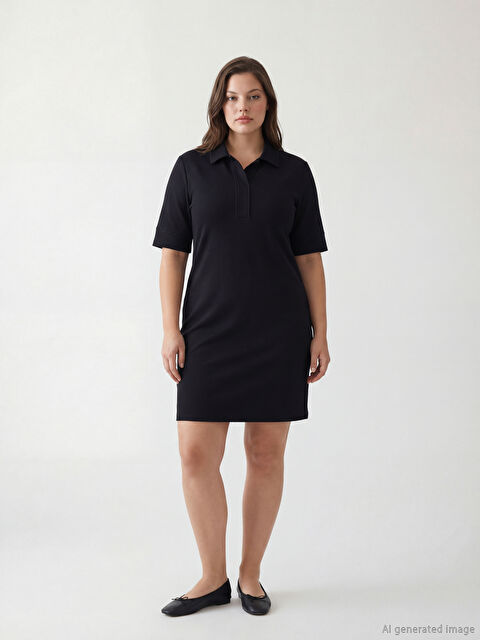 LCW EVERYDAY Polo Yaka Soft Touch Mini Elbise