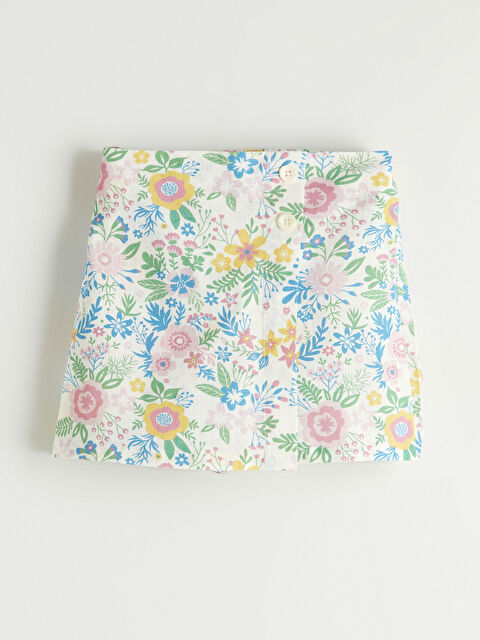 LCW ECO Çiçek Desenli Kız Çocuk Şort Etek - S6JC34Z4-LRA