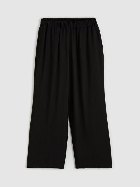 LCW Grace Beli Lastikli Dokulu Geniş Paça Kadın Pantolon - S6JC55Z8-CVL