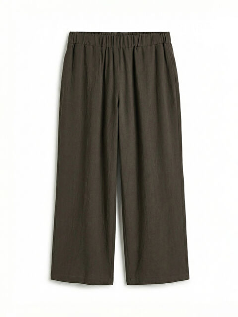 LCW Grace Beli Lastikli Dokulu Geniş Paça Kadın Pantolon - S6JC55Z8-HEJ