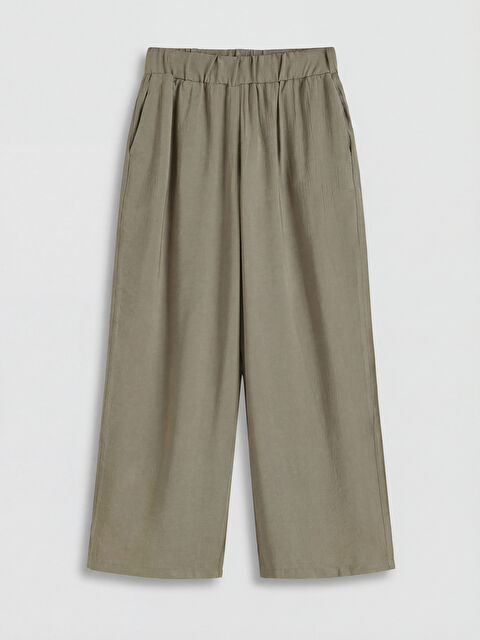 LCW Grace Beli Lastikli Dokulu Saten Kadın Pantolon - S6JC55Z8-J2K