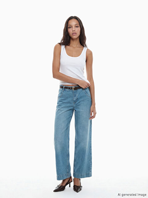 LCW Jeans Yüksek Bel Wideleg Kadın Jean Pantolon - S6JD02Z8-507