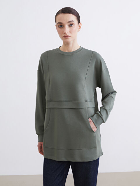 LCW Modest Soft Touch Kadın Sweatshirt Tunik	 - S6JD05Z8-HAU