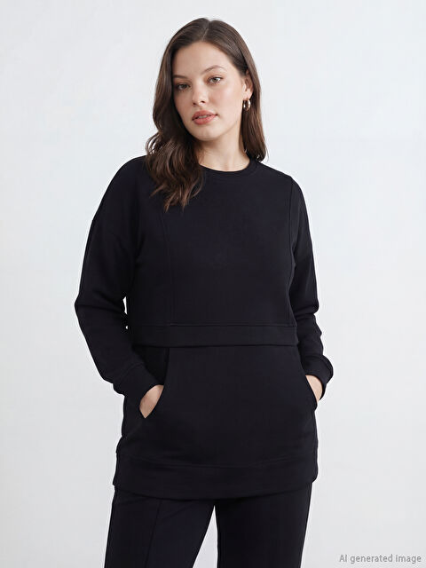 LCW Modest Soft Touch Kadın Sweatshirt Tunik	 - S6JD05Z8-CVL