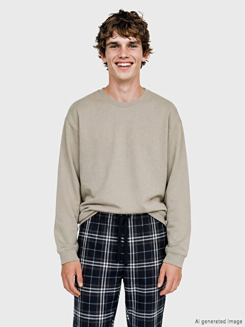 LC WAIKIKI Bisiklet Yaka Erkek Pijama Üst