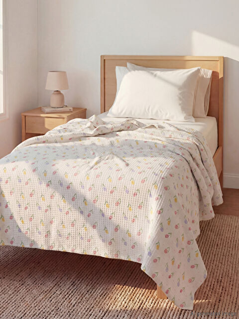 LCW HOME Çiçek Desenli Tek Kişilik Pike 160x220 cm