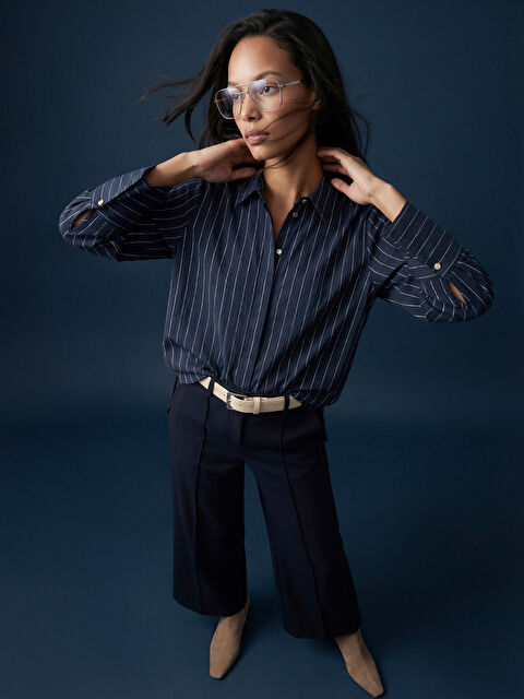 LCWAIKIKI Classic Çizgili Kadın Gömlek Tunik - S6JD53Z8-LGS