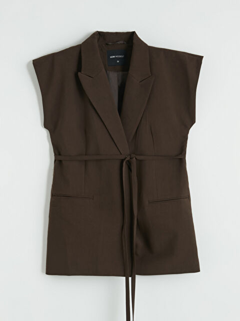 LCW Modest Ceket Yaka Kuşaklı Kadın Klasik Yelek - S6JE01Z8-DJ7