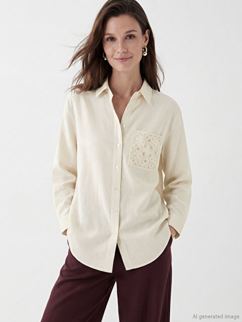 LCW Modest Keten Karışımlı Kadın Gömlek Tunik - S6JE04Z8-EEW