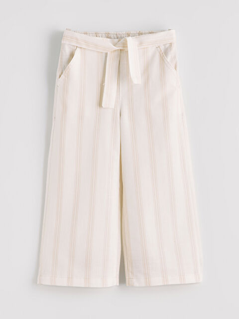 LCW ECO Çizgili Geniş Paça Kız Çocuk Kapri - S6JE52Z4-LQB