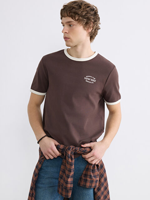 XSIDE Bisiklet Yaka Brooklyn Baskılı Erkek Tişört - S6JE54Z8-ZD8