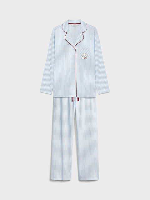 LCW Young Gömlek Yaka Çizgili Kadın Pijama Takımı - S6JE73Z8-LQK