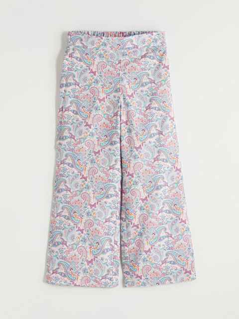 LCW ECO Beli Lastikli Desenli Kız Çocuk Pantolon - S6JE78Z4-LT9