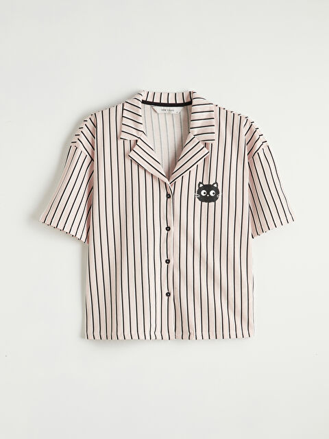 LCW Young Gömlek Yaka Çizgili Kadın Pijama Üstü - S6JE83Z8-LSZ