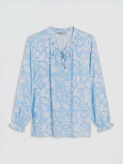 LCW Grace Bağlamalı Yaka Çiçekli Bluz