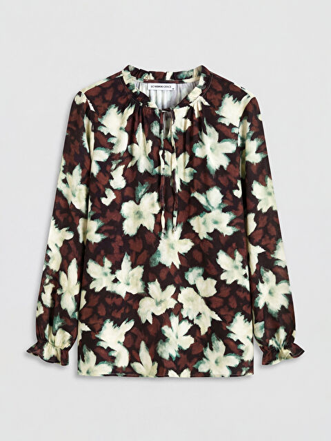 LCW Grace Bağlamalı Yaka Çiçekli Bluz - S6JE89Z8-LQY
