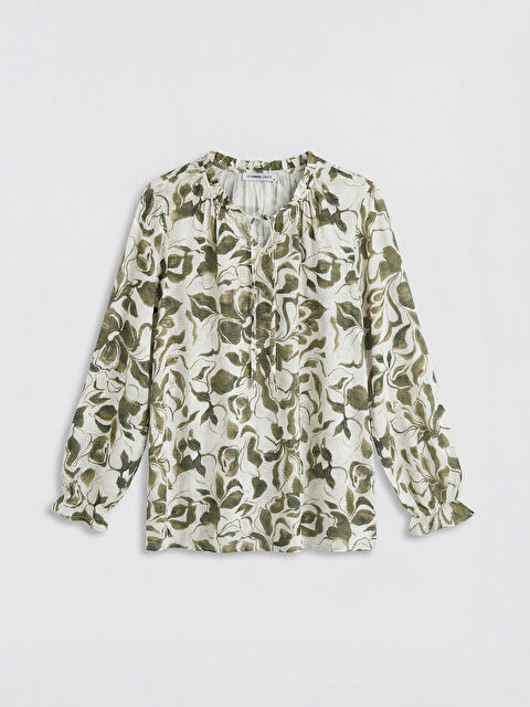 LCW Grace Bağlamalı Yaka Çiçekli Bluz - S6JE89Z8-LRA