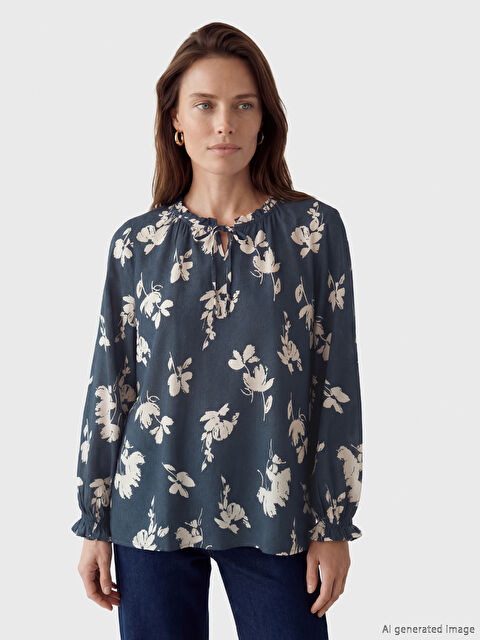LCW Grace Blouse INDIGO Femme - S6JE89Z8-LS3