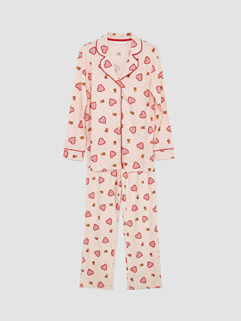 LCW DREAM Gömlek Yaka Desenli Kadın Pijama Takım - S6JF02Z8-LSZ