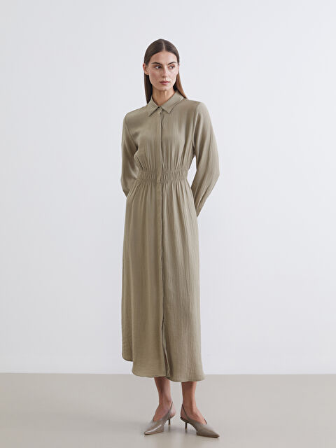 LCWAIKIKI Classic Belden Oturtmalı Gömlek Elbise - S6JF45Z8-TPW