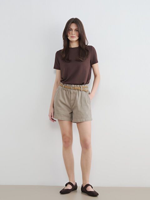 LCW Jeans Woman KHAKI Denim Shorts