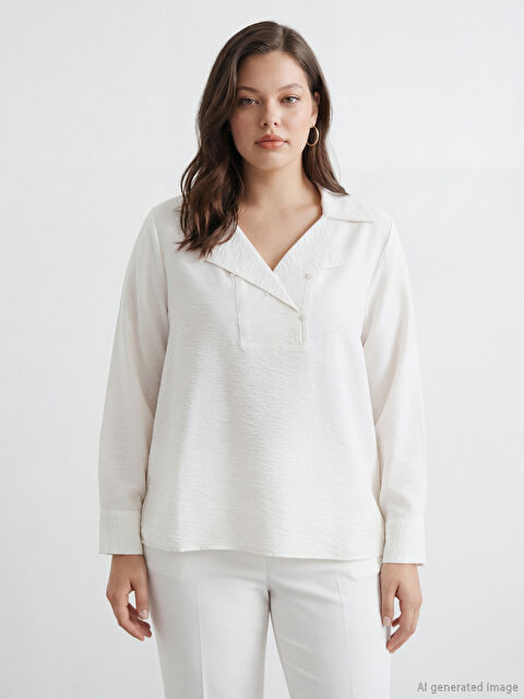 LCW STUDIO Collared Blouse - S6JF95Z8-R9J