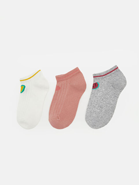 LC WAIKIKI Meyve Desenli Kız Çocuk Patik Çorap 3'lü