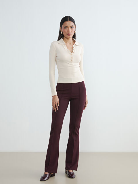 LCWAIKIKI Classic Ekstra Dar Fit İspanyol Paça Kadın Pantolon - S6JH00Z8-21P