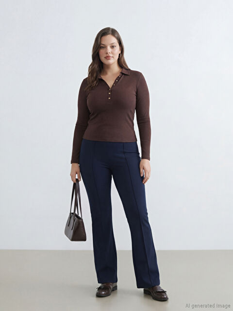 LCWAIKIKI Classic Ekstra Dar Fit İspanyol Paça Kadın Pantolon - S6JH00Z8-2E2