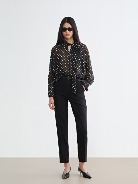 LCW Vision Beli Kemerli Kadın Pileli Kumaş Pantolon - S6JH11Z8-CVL