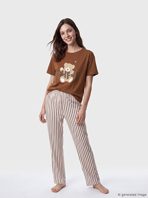 LCW Young Ayı Teddy Baskılı Kadın Pijama Takım