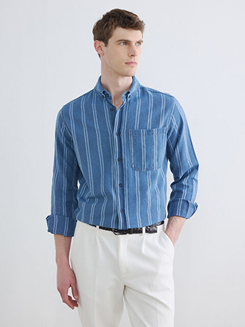 LCW Jeans Rahat Kalıp Erkek Jean Gömlek