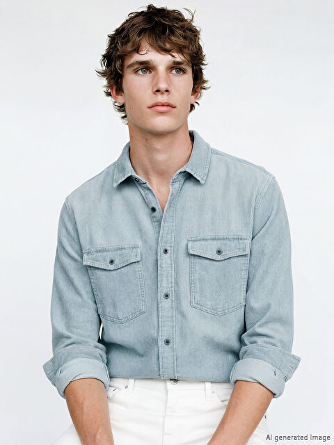 LCW Jeans Regular Fit Erkek Jean Gömlek - S6JI28Z8-311