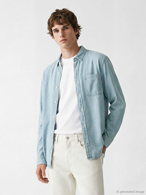 LCW Jeans Regular Fit Erkek Jean Gömlek