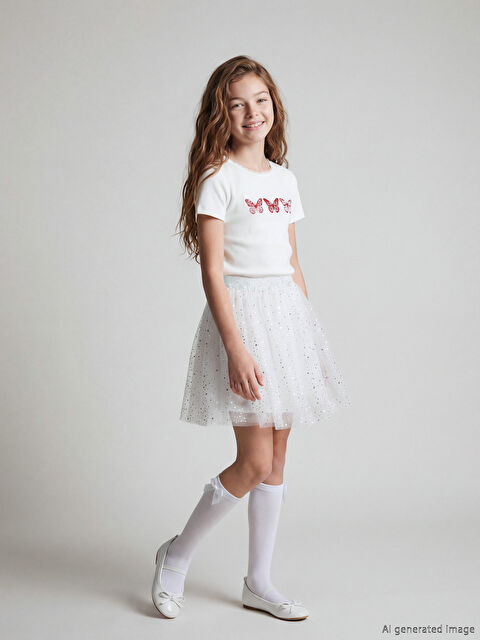 LCW Kids Beli Lastikli Kız Çocuk Tütü Etek - S6JI46Z4-LRA