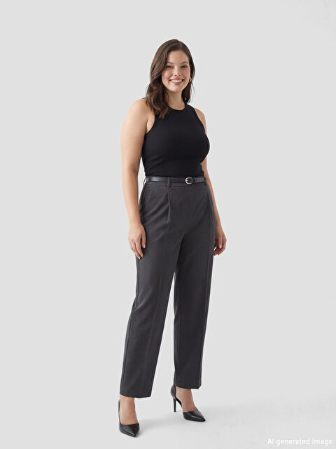 LCWAIKIKI Classic Beli Kemerli Cigarette Kadın Pileli Pantolon