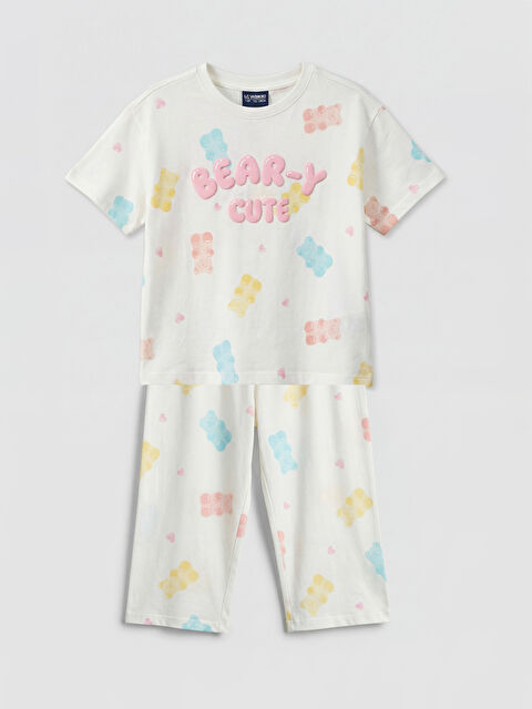 LCW Kids SVETLO BEŽ Pidžama komplet Devojka