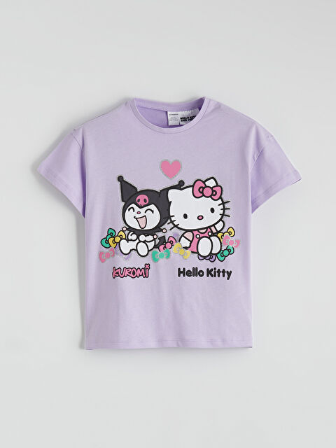 LCW Kids Bisiklet Yaka Hello Kitty Baskılı Kız Çocuk Tişört - S6JJ55Z1-G0W