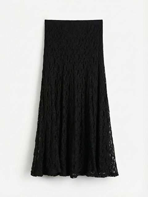 LCWAIKIKI Classic Beli Lastikli Dantelli Fırfırlı Etek - S6JJ94Z8-CVL