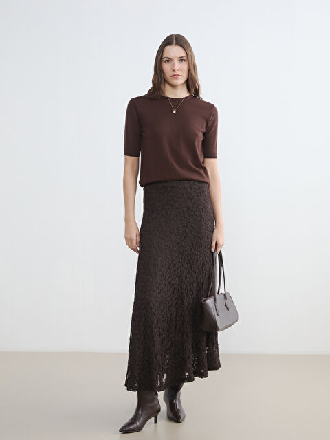 LCWAIKIKI Classic Beli Lastikli Dantelli Fırfırlı Etek - S6JJ94Z8-JSE