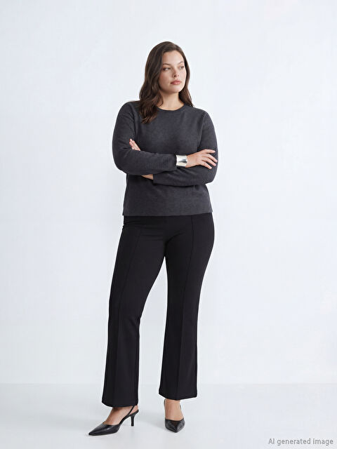 LCW Vision Ekstra Dar İspanyol Paça Kadın Pantolon - S6JK75Z8-CVL