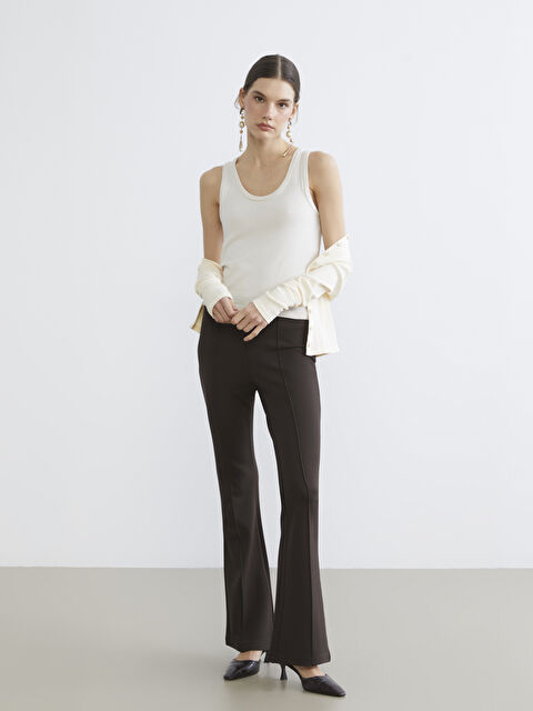 LCW Vision Ekstra Dar İspanyol Paça Kadın Pantolon - S6JK75Z8-Z0Z