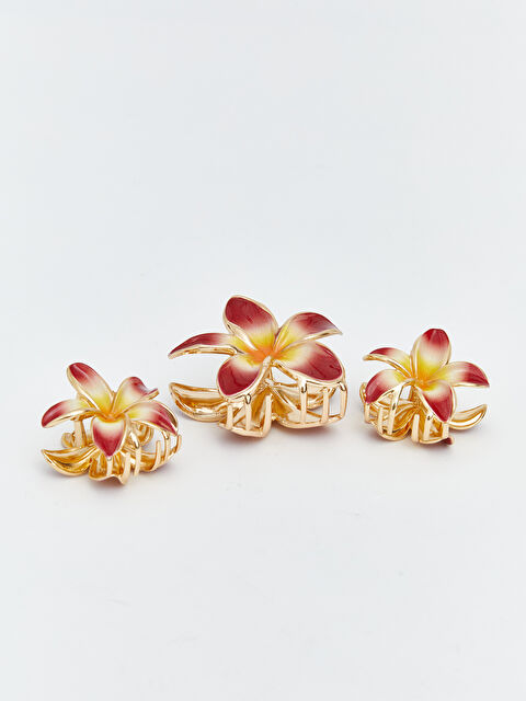 LCW ACCESSORIES Çiçek Figrülü Kadın Mandal Toka Seti 3'lü - S6JK88Z8-M0T