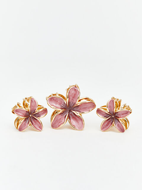 LCW ACCESSORIES Floral Hair Clip Set of Three - S6JK89Z8-M0T