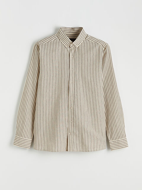 SOUTHBLUE Regular Fit Çizgili Erkek Balıksırtı Gömlek - S6JL09Z8-LHW