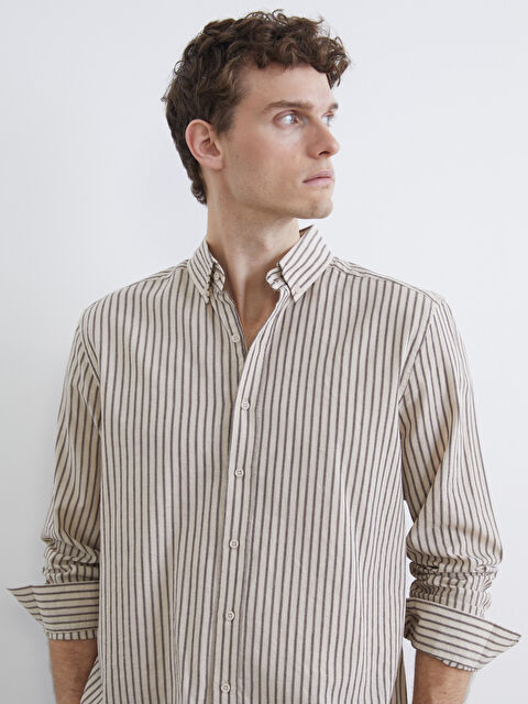 SOUTHBLUE Regular Fit Çizgili Erkek Balıksırtı Gömlek - S6JL09Z8-LHW