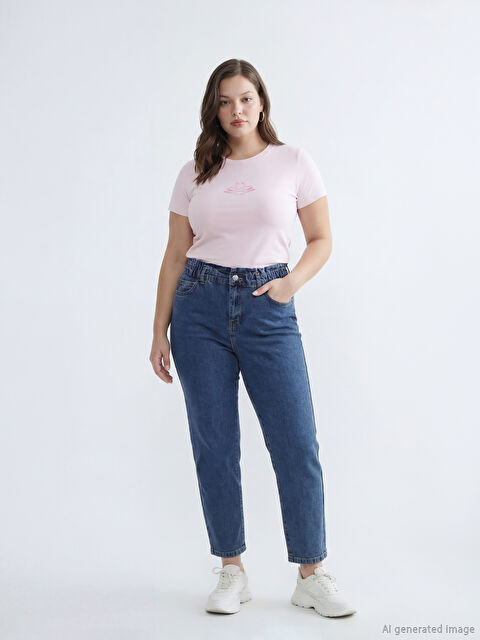 LCWAIKIKI Classic Beli Lastikli Slim Fit Kadın Jean Pantolon - S6JL13Z8-H45